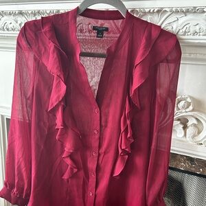 Ann Taylor wine red blouse - small, petite